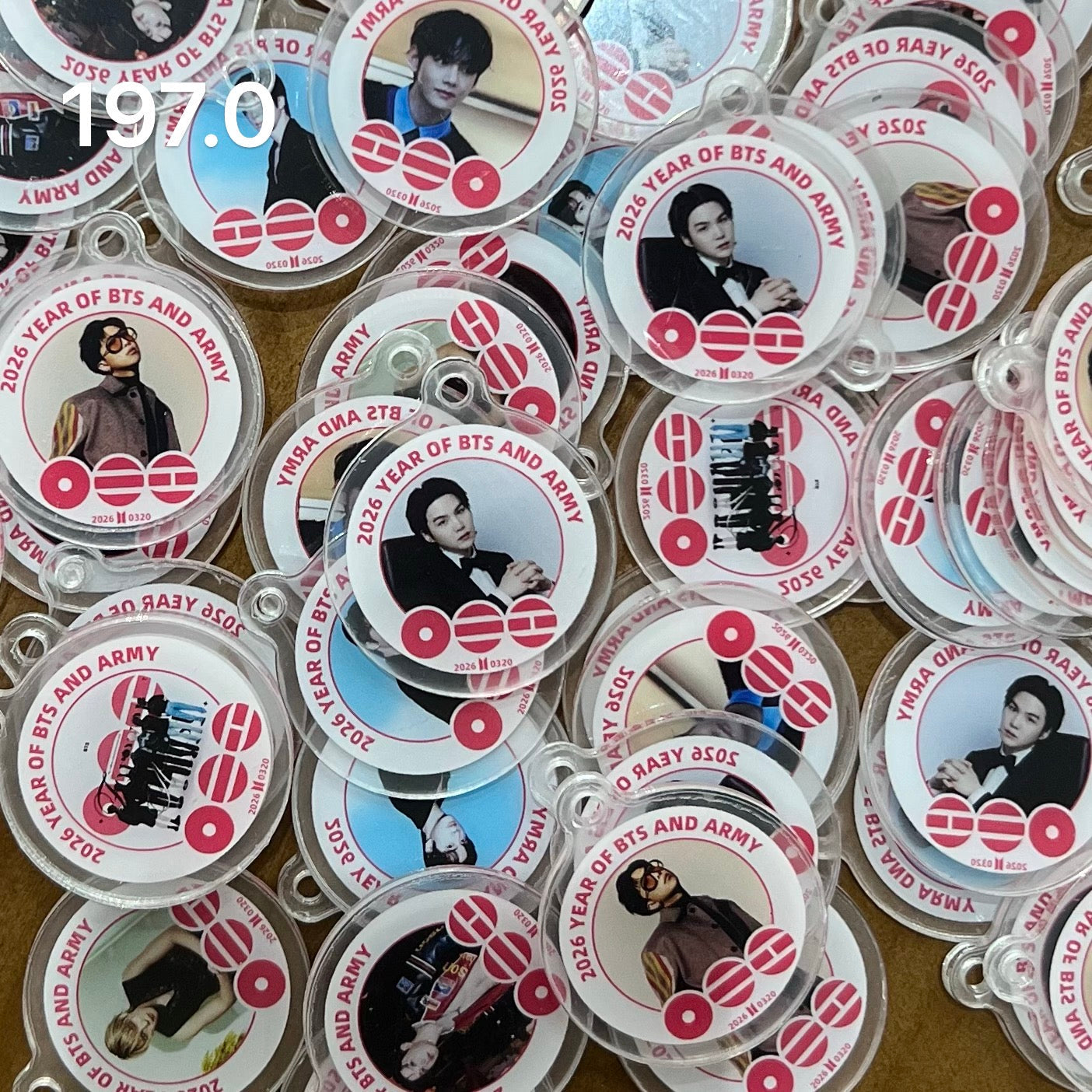 【197】for ARMY-arirang-OT7 DIY Acrylic Keychain–Acrylic charm for K-pop Concert Freebies (Preorder 5 Days)，keychain-accessories-beads for DIY