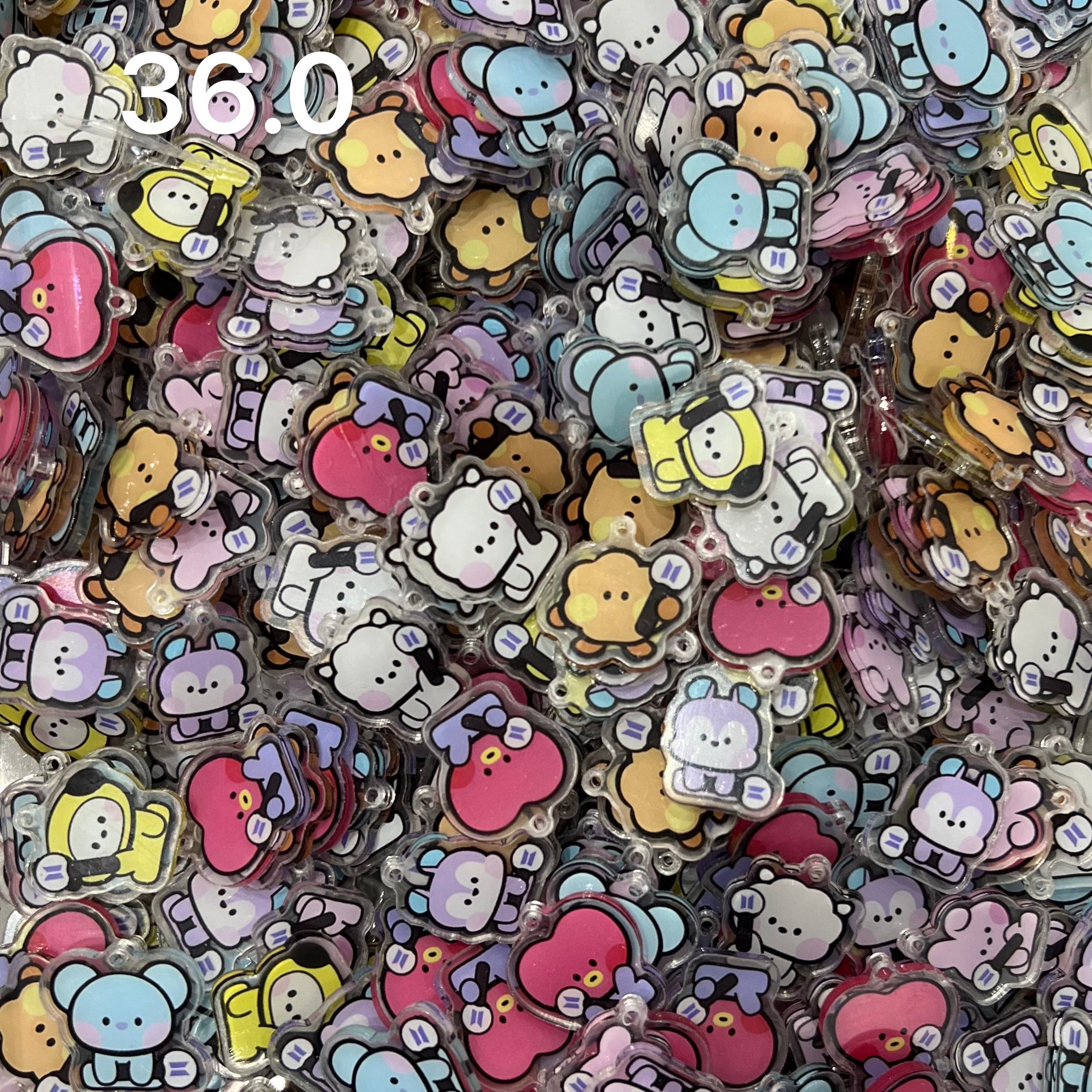 【Cartoon36.0】for ARMY-arirang- OT7 DIY Acrylic Keychain–Acrylic charm for K-pop Concert Freebies (Preorder 5 Days)，keychain-accessories-beads-acrylic for DIY