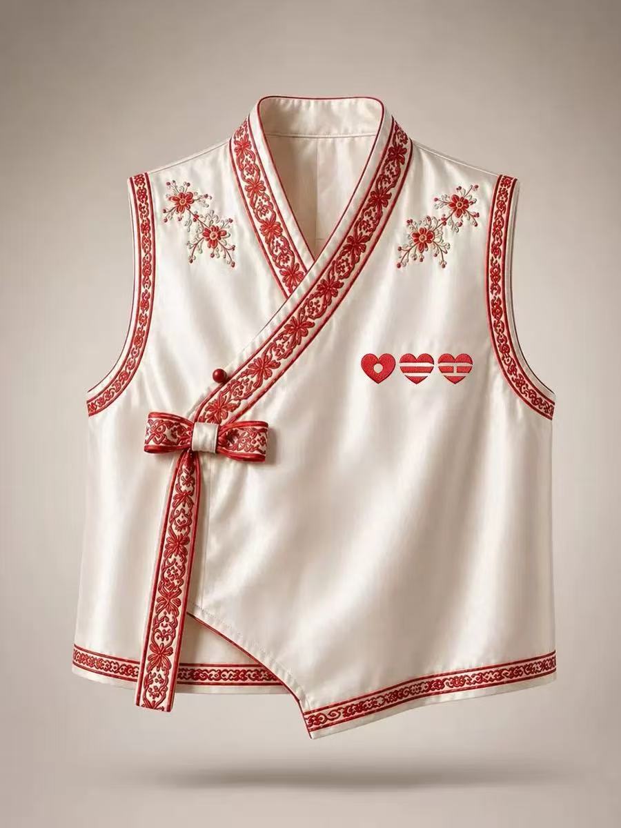 BTS “Arirang Inspired” Hanbok-Style Wrap Top | Fan-Made KPOP Korean Traditional Streetwear Vest Blouse