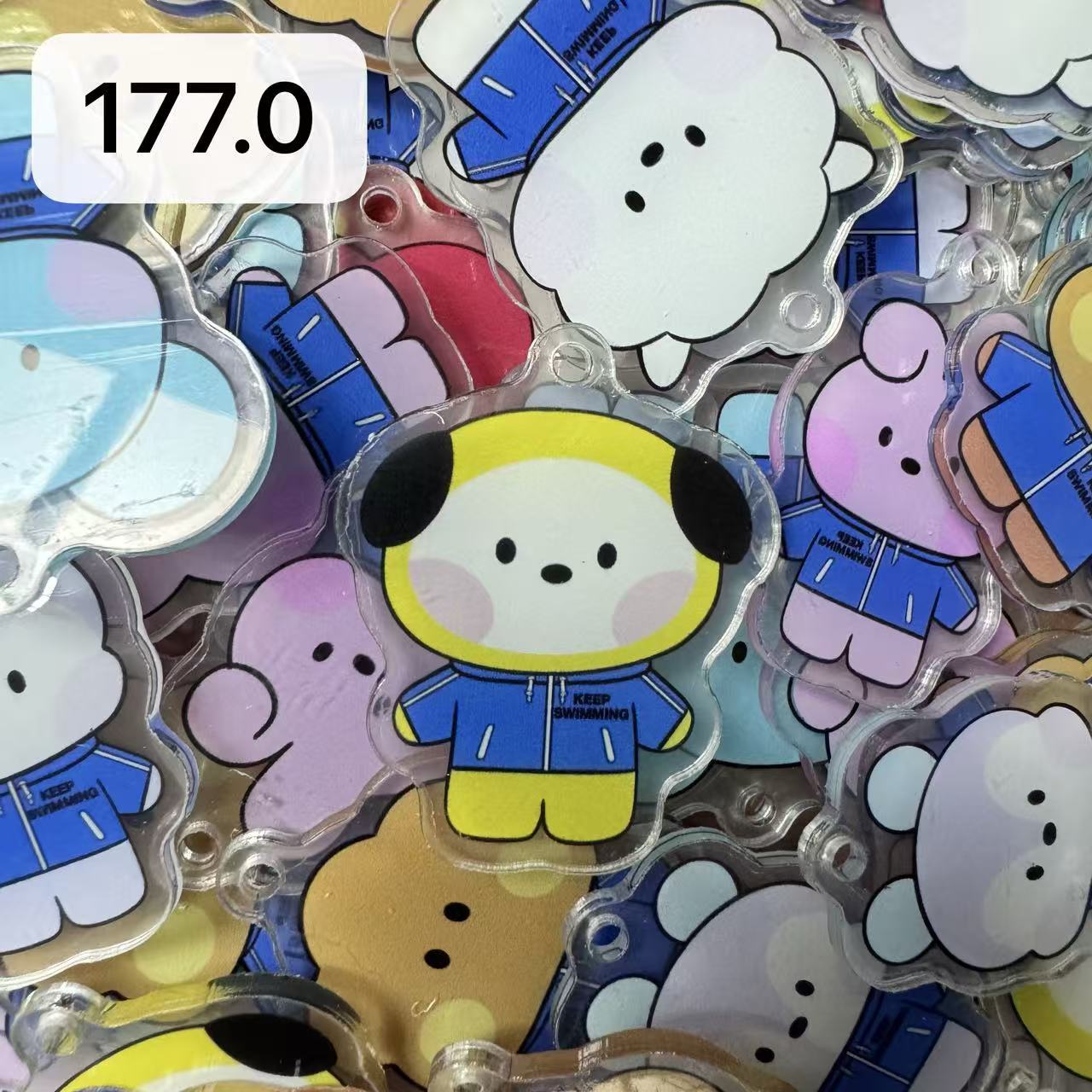 【Cartoon177.0】for ARMY- OT7 DIY Acrylic Keychain  –Acrylic charm for K-pop Concert Freebies (Preorder 5 Days)， keychain-accessories-beads-acrylic for DIY