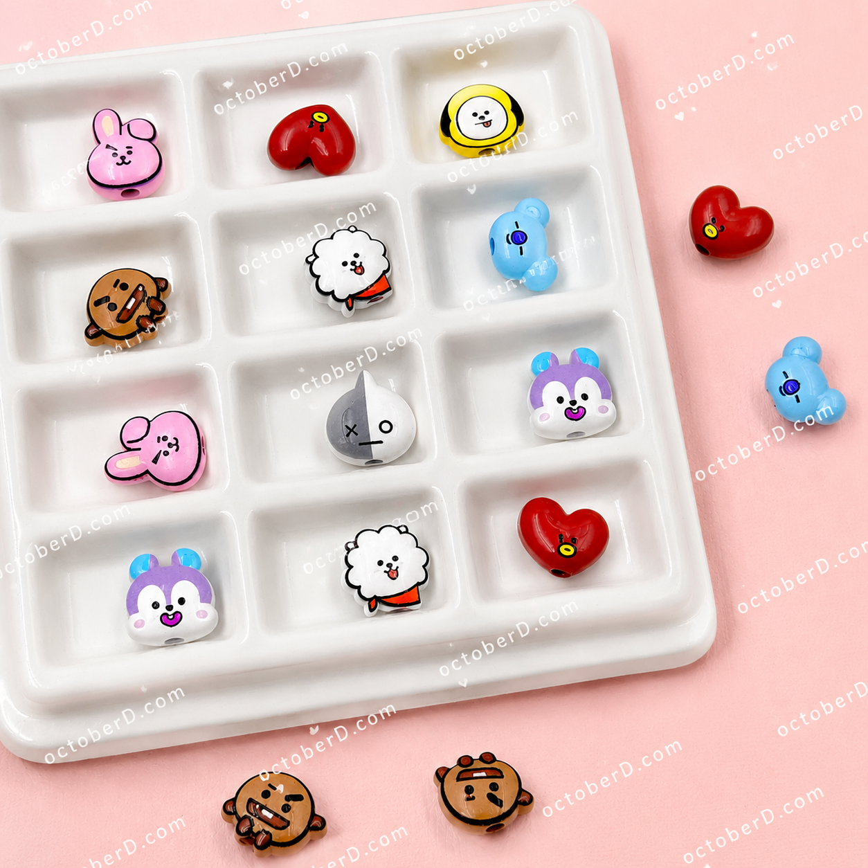 Kpop Inspired Metal Charm Beads | Cute DIY Jewelry Beads for Bracelets, Keychains & Handmade Crafts