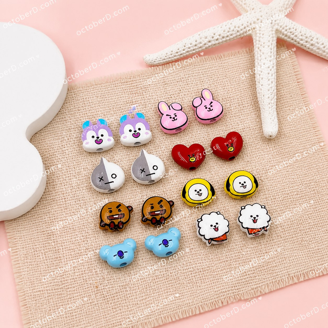 Kpop Inspired Metal Charm Beads | Cute DIY Jewelry Beads for Bracelets, Keychains & Handmade Crafts