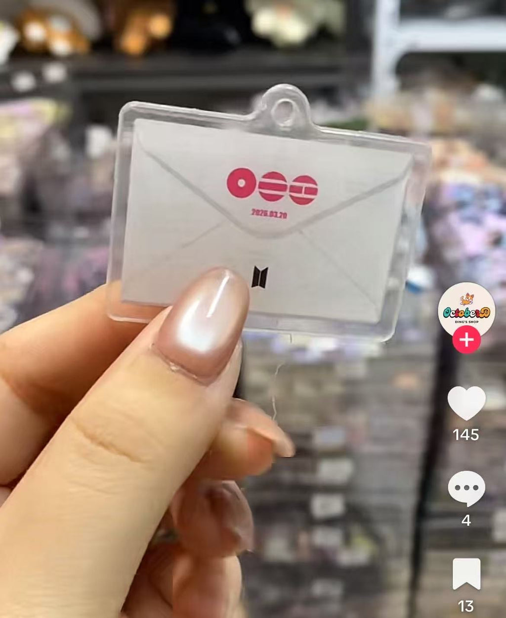 【184】arirang envelope for ARMY -OT7 DIY Acrylic Keychain– Acrylic charm for K-pop Concert Freebies (Preorder 5 Days)，keychain-accessories-beads for DIY