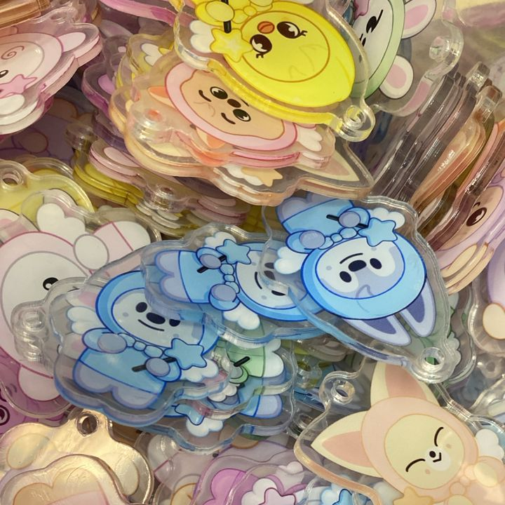 【Cartoon163.0】for STAY-OT8 K-pop Inspired Acrylic Keychain– Fan-made Character Style Acrylic Charm for Stray Kids Fandom, Kpop Merch Collectible, DIY Concert Freebies (Preorder 5 Days), keychain-accessories-beads-acrylic for DIY