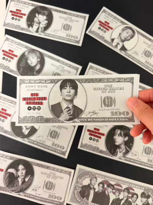 KPOP Idol Fan Money Bills Set | Collectible Banknote Style Cards for Multiple Groups