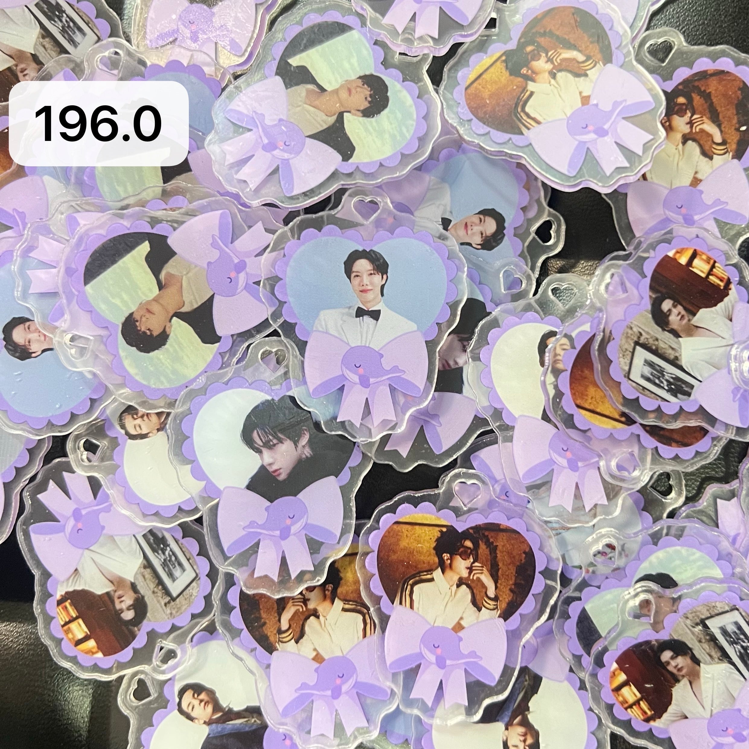 【196】for ARMY-heart-OT7 DIY Acrylic Keychain–Acrylic charm for K-pop Concert Freebies (Preorder 5 Days)， keychain-accessories-beads-acrylic for DIY